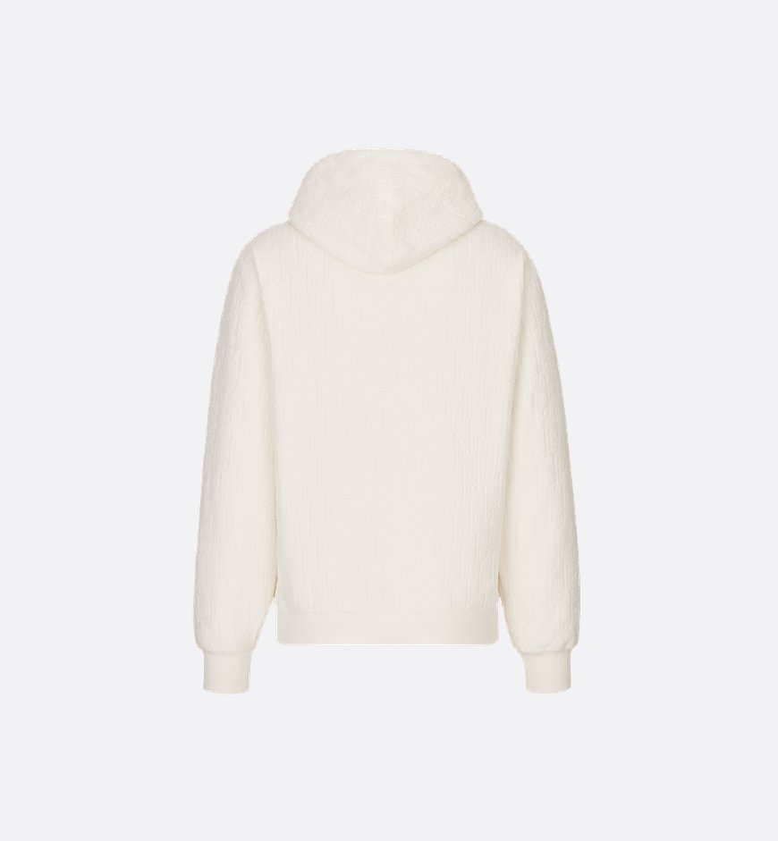 Dior Oblique Relaxed-Fit Hooded Sweatshirt Off-White Cotton Fleece
