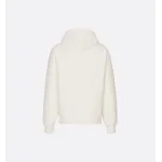 Dior Oblique Relaxed-Fit Hooded Sweatshirt Off-White Cotton Fleece