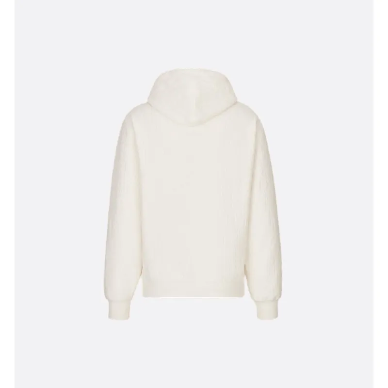 Dior Oblique Relaxed-Fit Hooded Sweatshirt Off-White Cotton Fleece