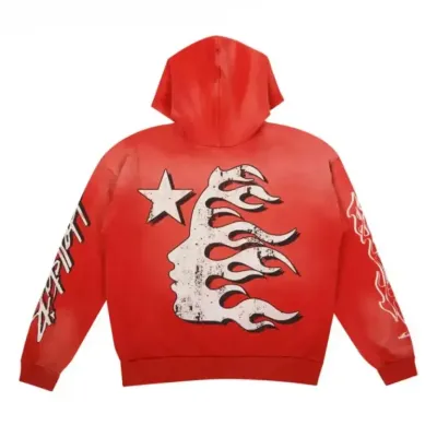 Hellstar Records Hoodie Red pk0218 02