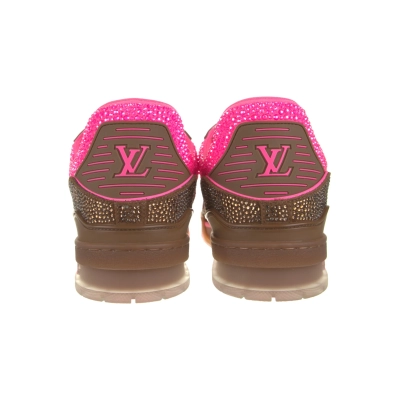 PK God Batch Louis Vuitton Trainer Pink Brown With diamond 02