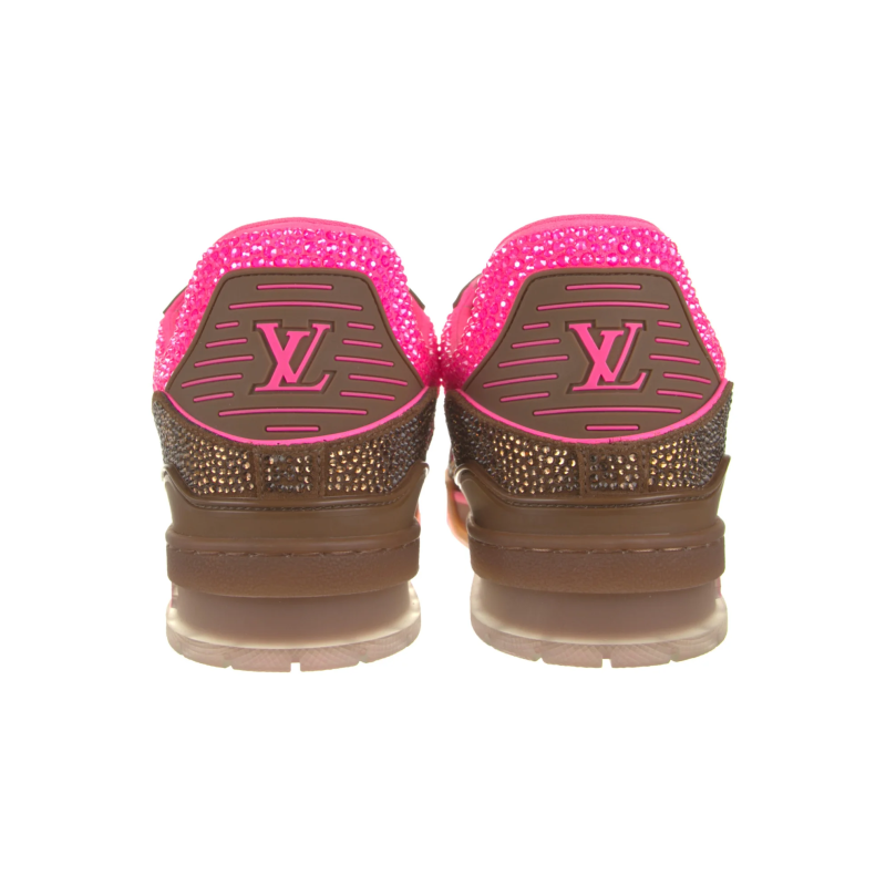 PK God Batch Louis Vuitton Trainer Pink Brown With diamond