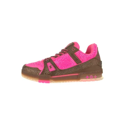 PK God Batch Louis Vuitton Trainer Pink Brown With diamond 01