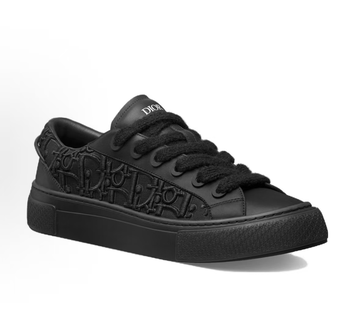 PK God Batch Dior B33 Sneaker Black Smooth Calfskin Oblique Raised Embroidery 3SN303ZYQ_H900