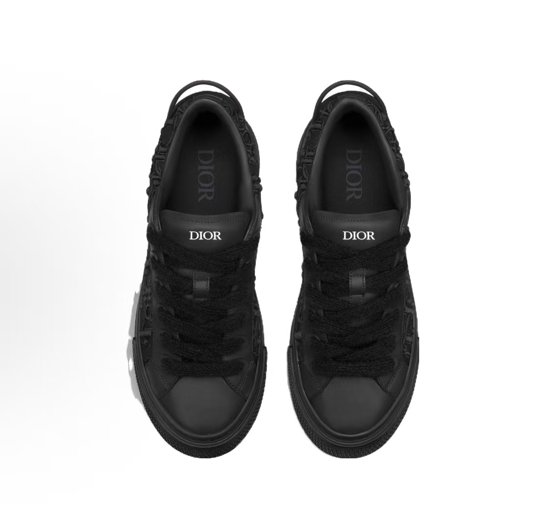 PK God Batch Dior B33 Sneaker Black Smooth Calfskin Oblique Raised Embroidery 3SN303ZYQ_H900