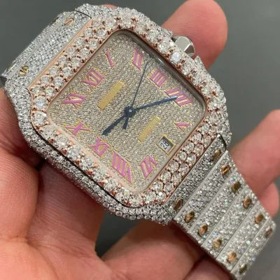 PKStockX Cartier Mulberry Stone Pink Dial Watch VVS 01