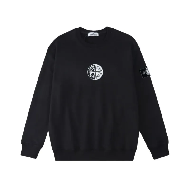 Stone Island Sweatshirt Black White pk01