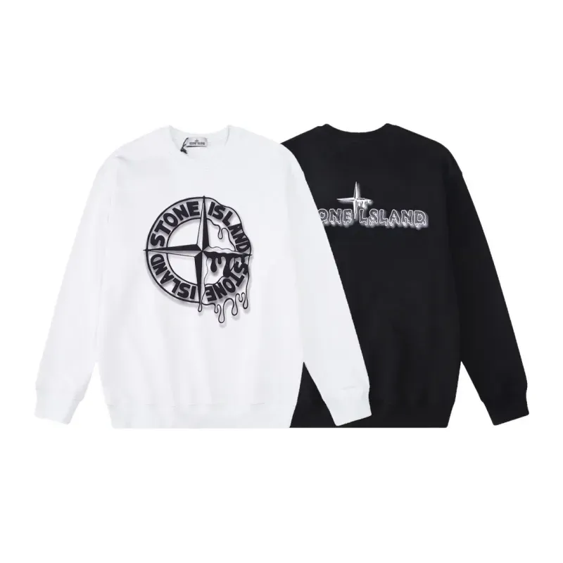 Stone Island Sweatshirt Black White pk08