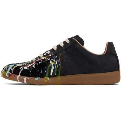 Maison Margiela Black Paint Sneakers 01