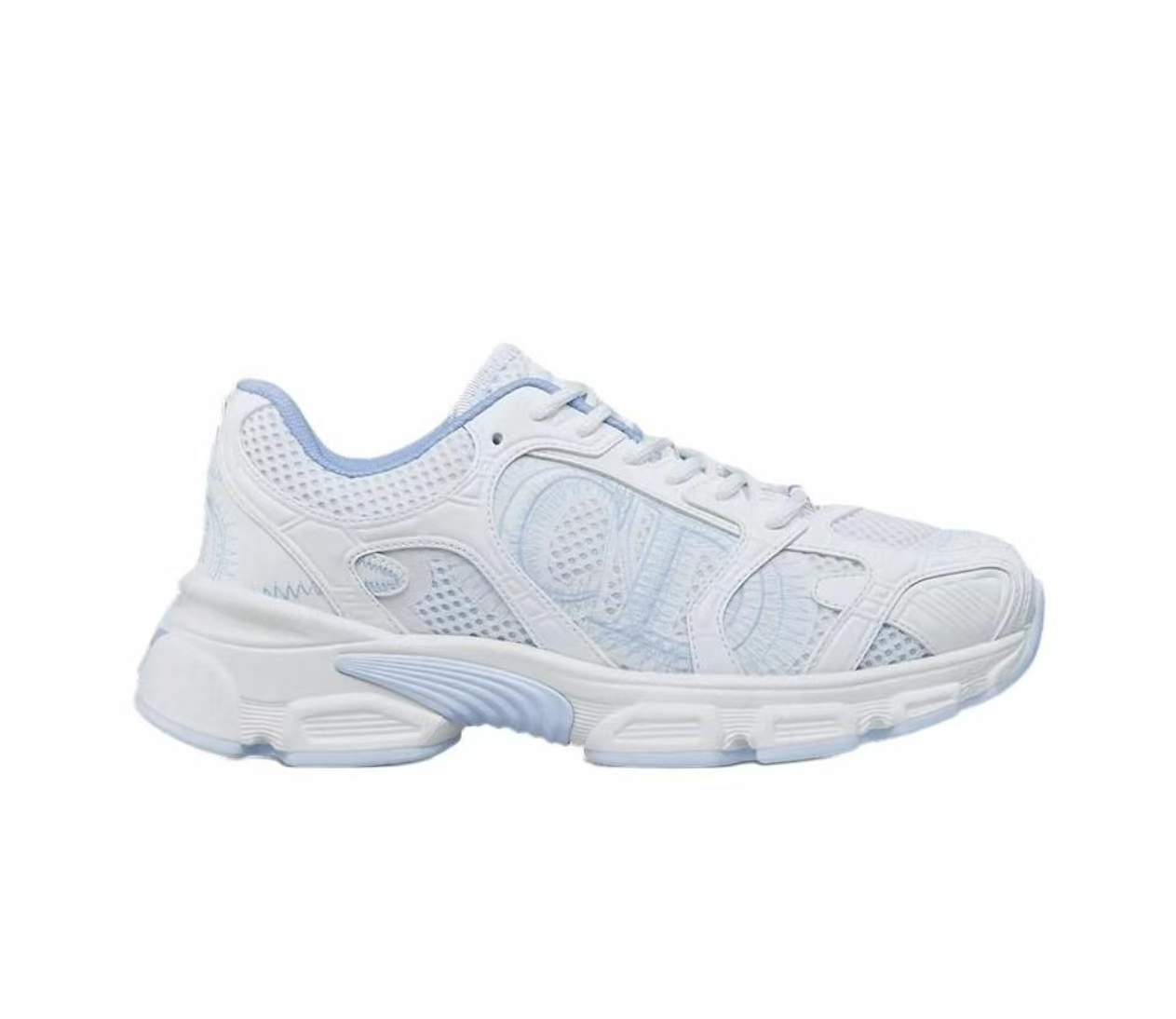 PK God Batch Dior Chrono Sneaker White and Sky Blue Mesh and Leather-Effect Panels