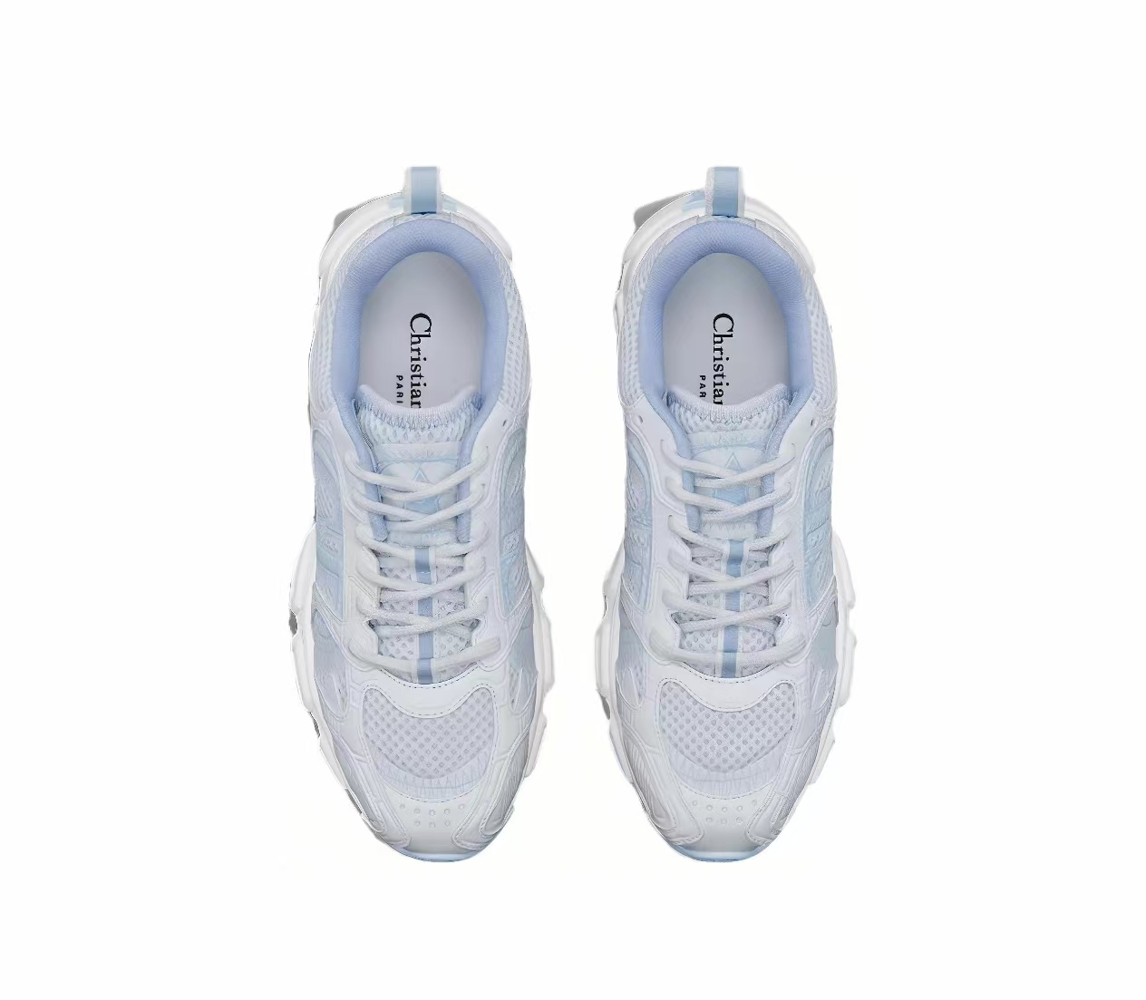 PK God Batch Dior Chrono Sneaker White and Sky Blue Mesh and Leather-Effect Panels