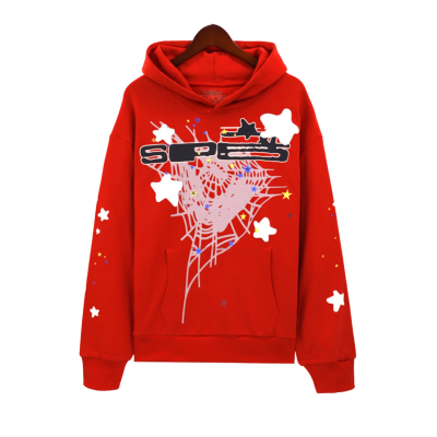 Sp5der World Wide SP5 Hoodie Red 01