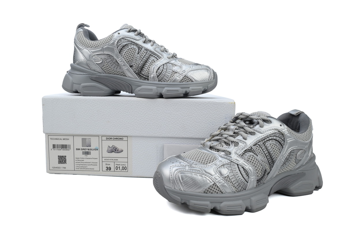 PK God Batch Dior Chrono Sneaker Grey Silver