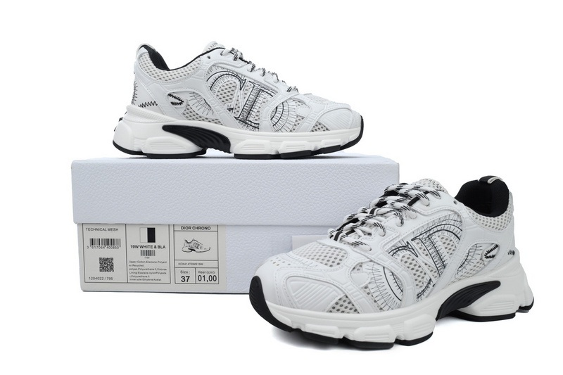 PK God Batch Dior Chrono Sneaker Mesh with White and Black Leather-Effect Panels