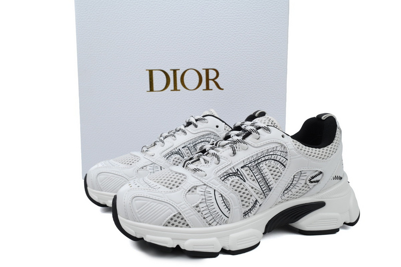 PK God Batch Dior Chrono Sneaker Mesh with White and Black Leather-Effect Panels