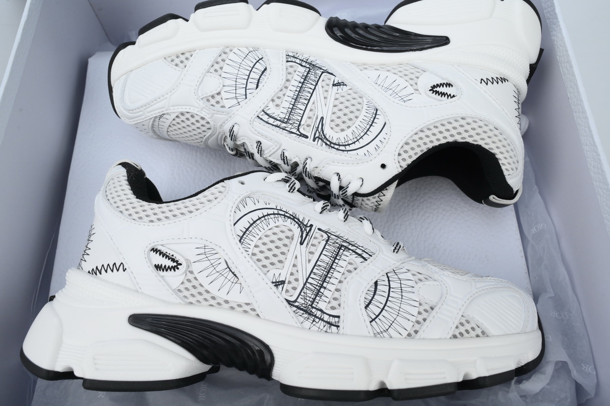 PK God Batch Dior Chrono Sneaker Mesh with White and Black Leather-Effect Panels