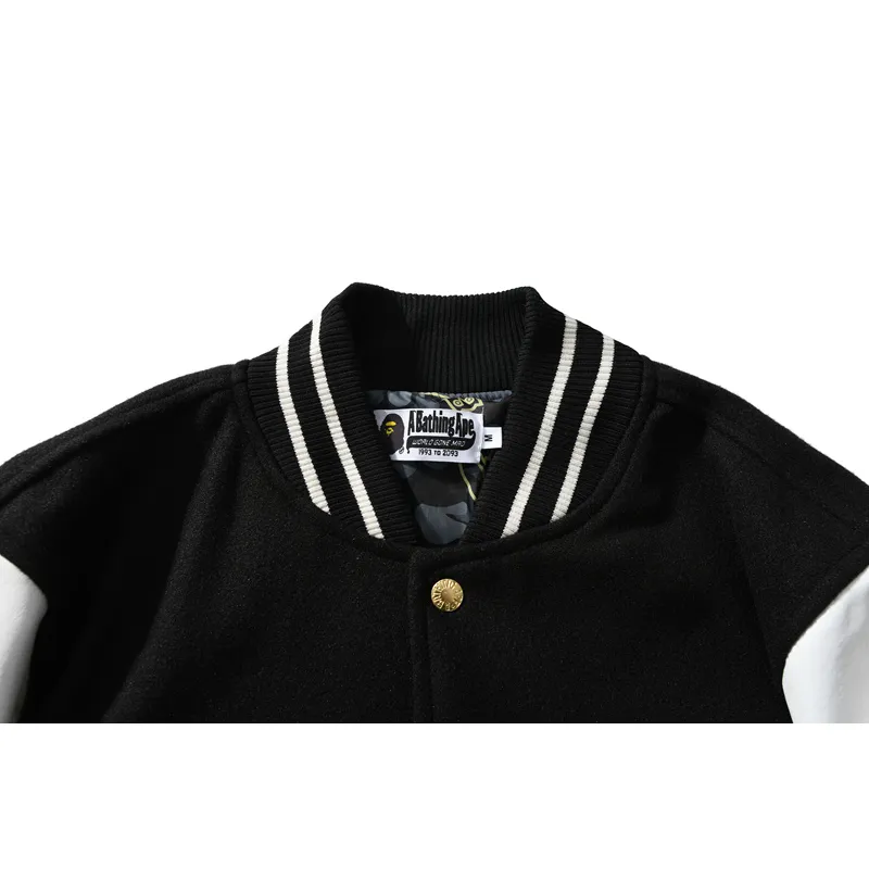 BAPE x OVO Varsity Jacket Cotton Coat Black