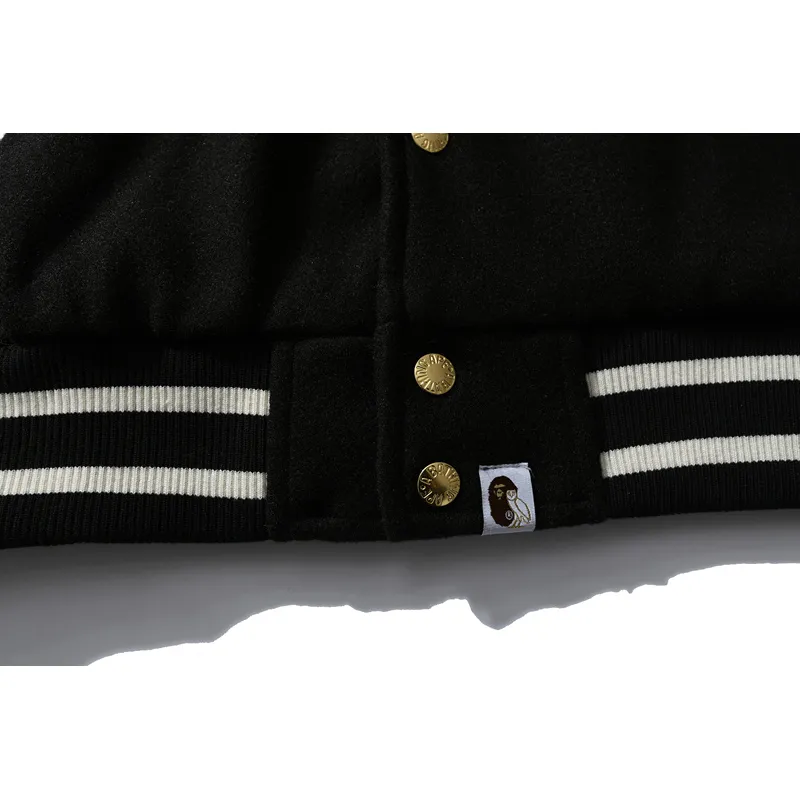 BAPE x OVO Varsity Jacket Cotton Coat Black