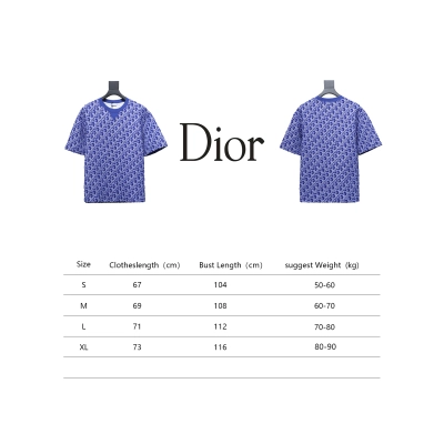 Dior Oblique Relaxed Fit T Shirt Terry Cotton Jersey Blue 02