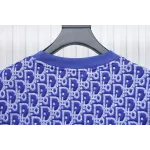 Dior Oblique Relaxed Fit T Shirt Terry Cotton Jersey Blue