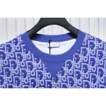 Dior Oblique Relaxed Fit T Shirt Terry Cotton Jersey Blue