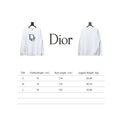 Dior Letter Logo Embroidery Sweatshirt White 02