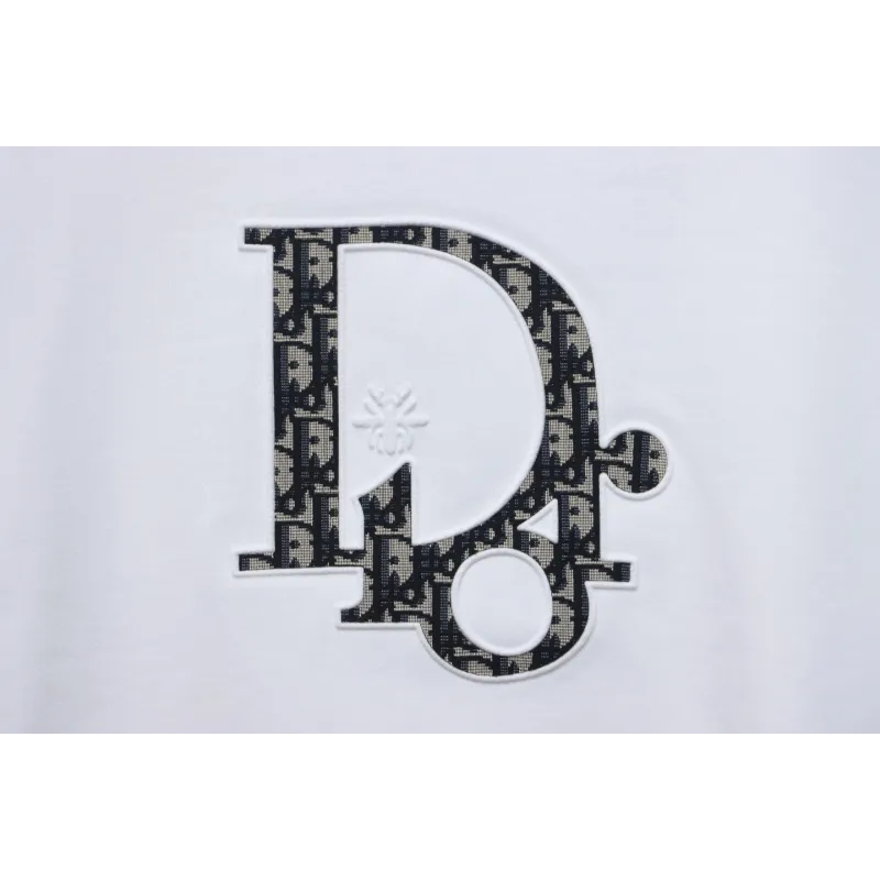 Dior Letter Logo Embroidery Sweatshirt White