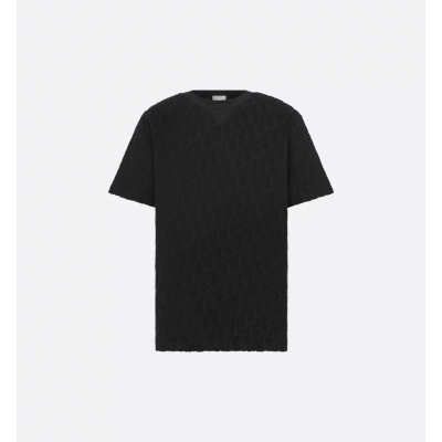 Dior Oblique Relaxed-Fit T-Shirt Black Terry Cotton Jacquard 01