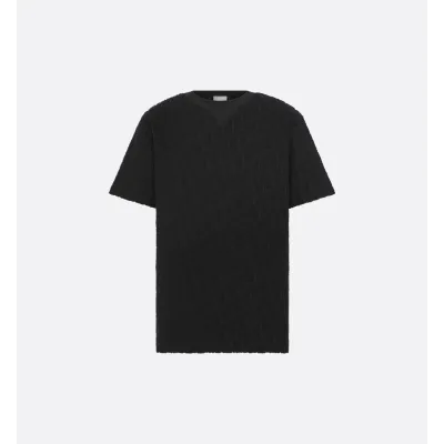 Dior Oblique Relaxed-Fit T-Shirt Black Terry Cotton Jacquard 01