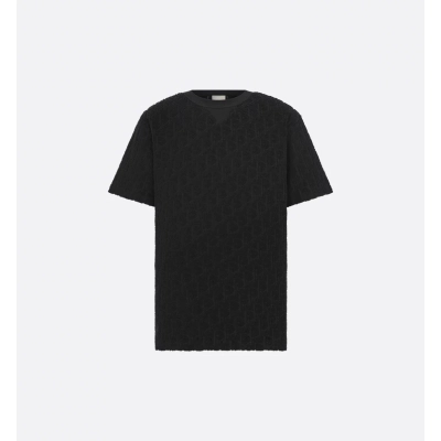 Dior Oblique Relaxed-Fit T-Shirt Black Terry Cotton Jacquard 01