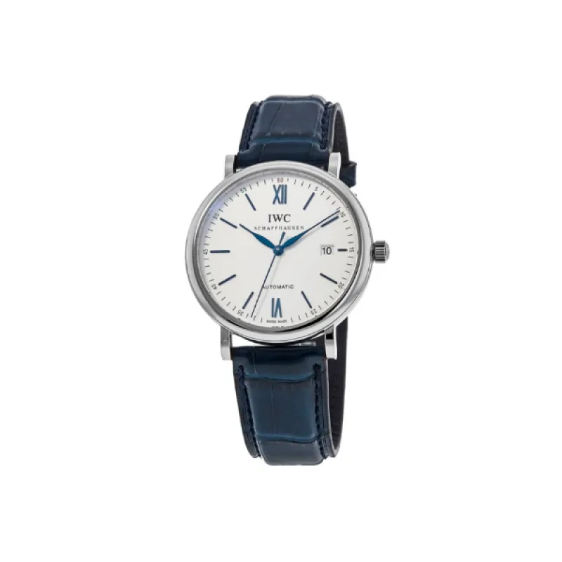 Pkstockx IWC Portofino Automatic Silver Dial Leather Strap Men's Watch IW356527