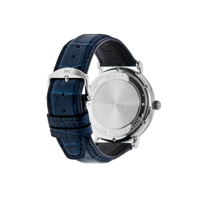 Pkstockx IWC Portofino Automatic Silver Dial Leather Strap Men's Watch IW356527