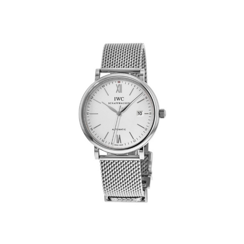 Pkstockx IWC Portofino Automatic Silver Dial Steel Mesh Band Men's Watch IW356505