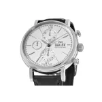 Pkstockx IWC Portofino Chronograph Silver Dial Black Leather Strap Men's Watch IW391027