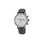 Pkstockx IWC Portofino Chronograph Silver Dial Black Leather Strap Men's Watch IW391027