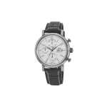 Pkstockx IWC Portofino Chronograph Silver Dial Black Leather Strap Men's Watch IW391027