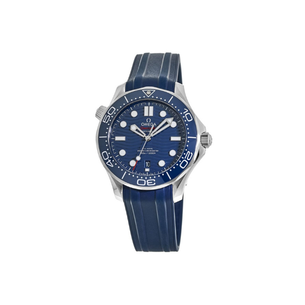 Pkstockx Omega Seamaster Diver 300M Blue Dial Rubber Strap Men's Watch 210.32.42.20.03.001
