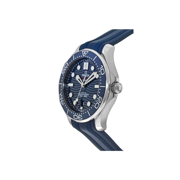 Pkstockx Omega Seamaster Diver 300M Blue Dial Rubber Strap Men's Watch 210.32.42.20.03.001