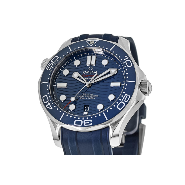 Pkstockx Omega Seamaster Diver 300M Blue Dial Rubber Strap Men's Watch 210.32.42.20.03.001