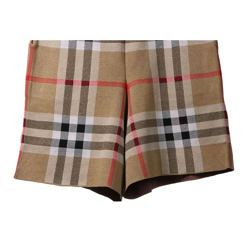 PK God Batch Burberry Classic Check Knit Shorts Red Stripe