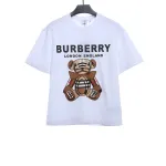 PK God Batch Burberry logo embroidered teddy bear short sleeves white