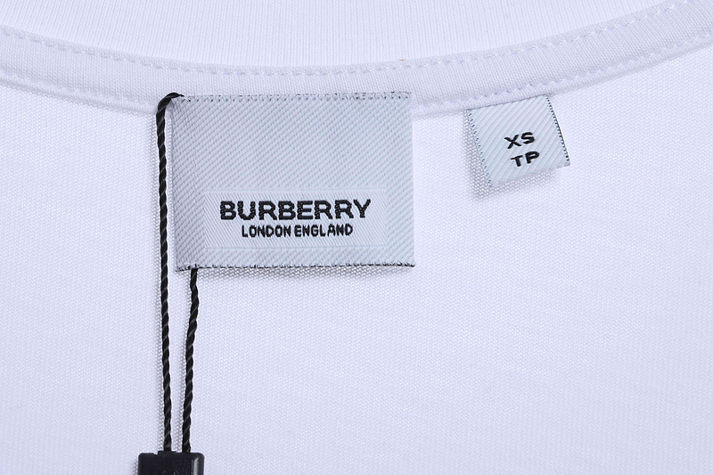 PK God Batch Burberry logo embroidered teddy bear short sleeves white