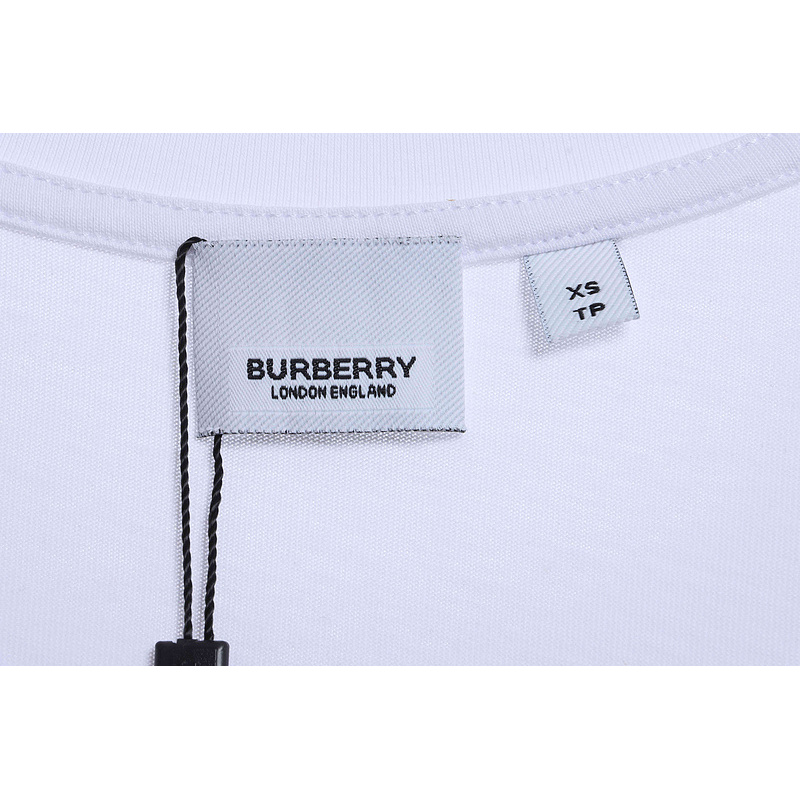 PK God Batch Burberry logo embroidered teddy bear short sleeves white