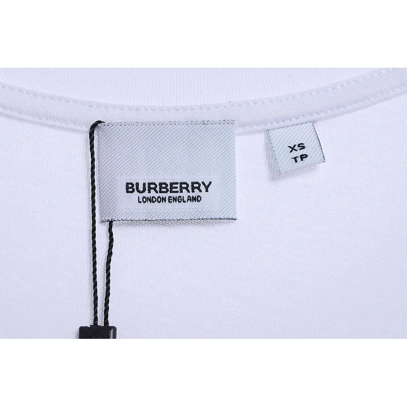 PK God Batch Burberry logo embroidered teddy bear short sleeves white