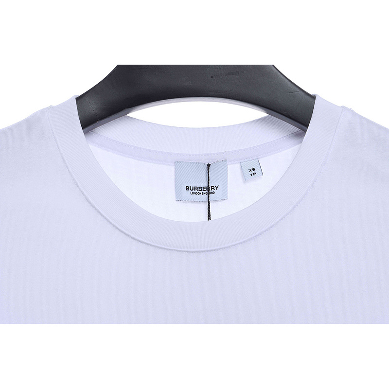 PK God Batch Burberry logo embroidered teddy bear short sleeves white