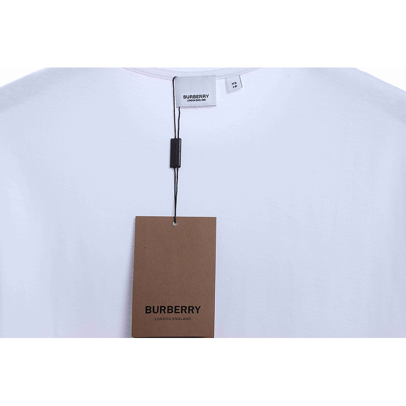 PK God Batch Burberry logo embroidered teddy bear short sleeves white