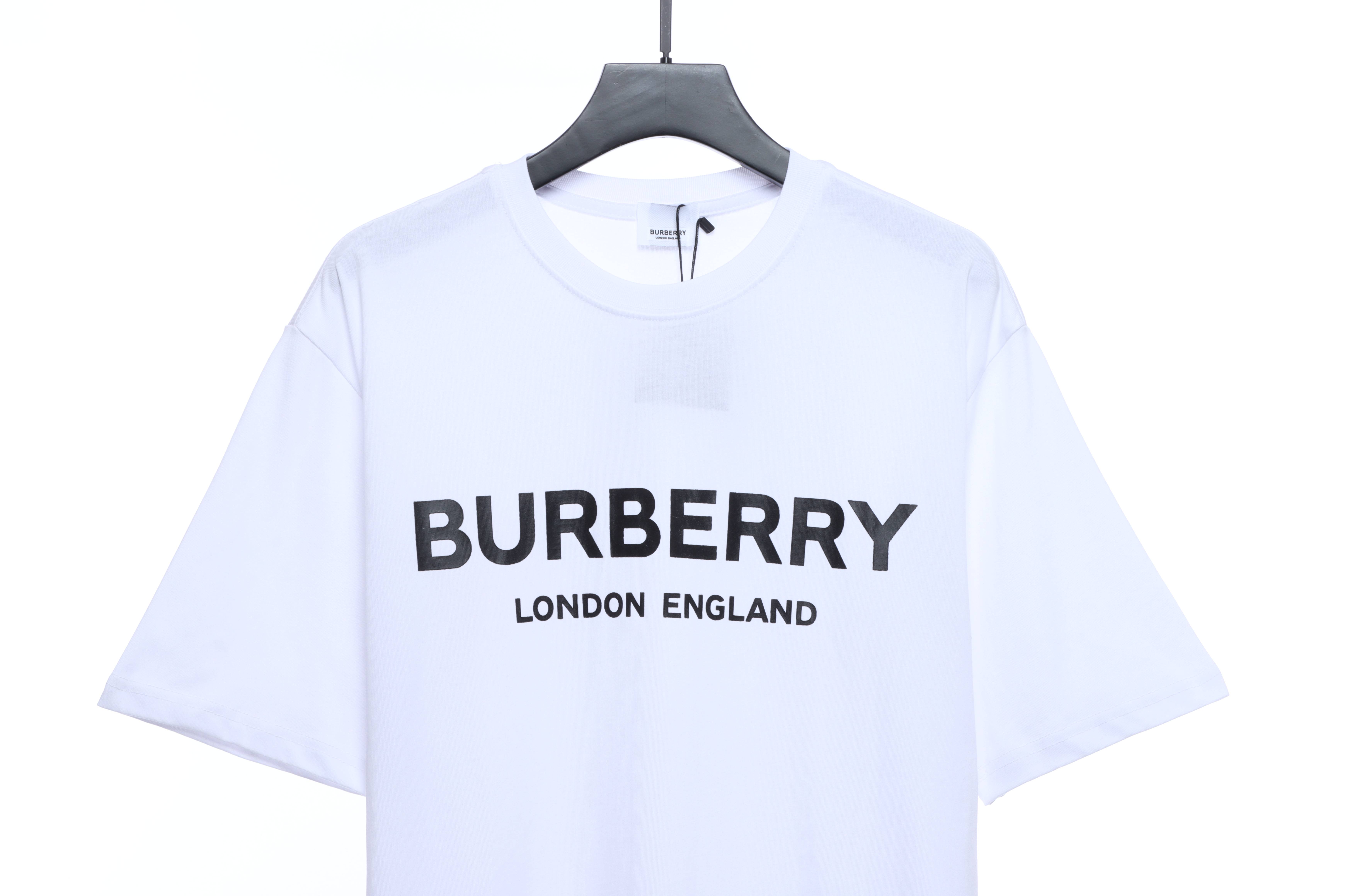 PK God Batch Burberry Logo Print Short Sleeve White