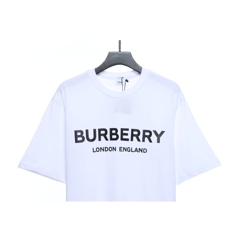 PK God Batch Burberry Logo Print Short Sleeve White