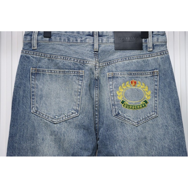 PK God Batch Burberry wheat ear embroidered jeans