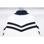 Louis Vuitton Striped Stand Collar Zip-Up Wool Jacket